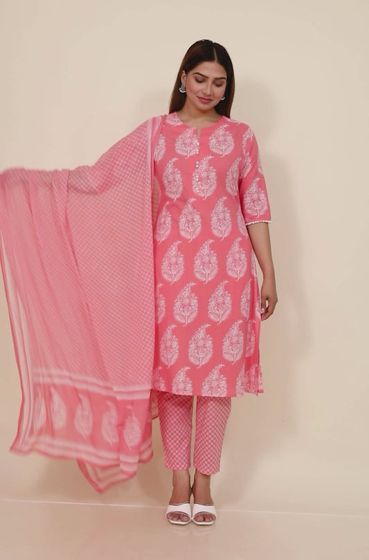 Soft Cotton Floral Kurta