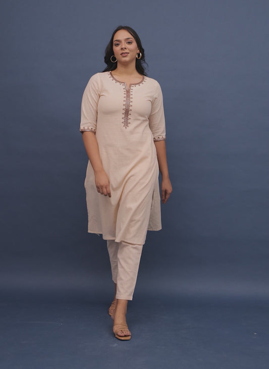 Khadi Cotton Solid Kurta