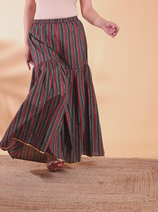 Soft Cotton Striped Sharara