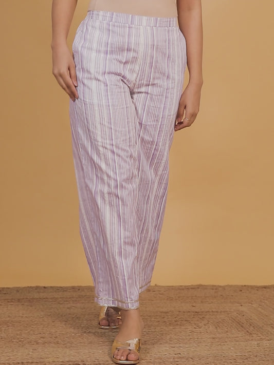 Soft Cotton Striped Palazzo