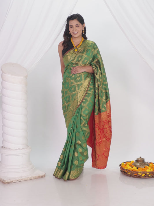 Brocade Green Saree