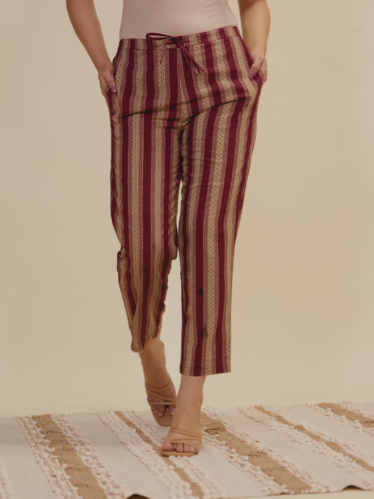 Soft Cotton Striped Pant