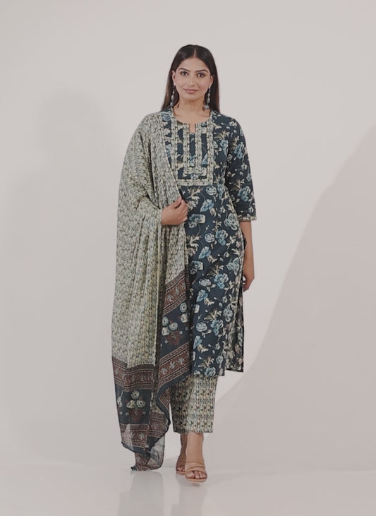 Soft Cotton Floral Kurta