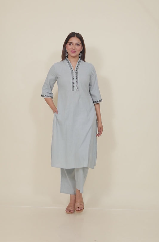 Khadi Cotton Solid Kurta