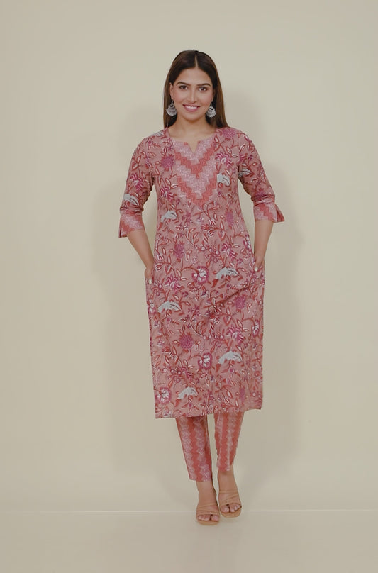 Soft Cotton Floral Kurta