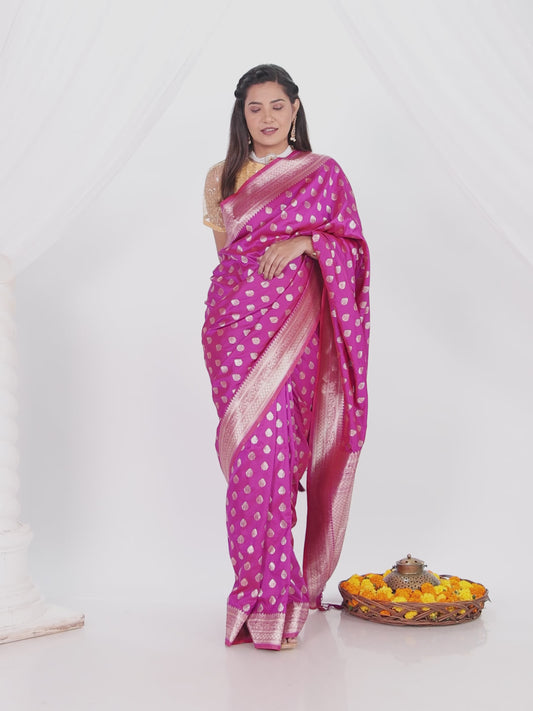 Brocade Royal Pink Saree