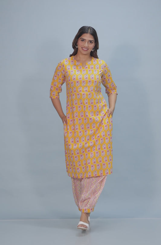 Soft Cotton Floral Kurta