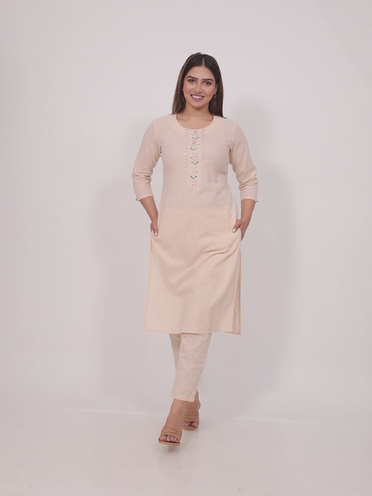 Khadi Cotton Solid Kurta