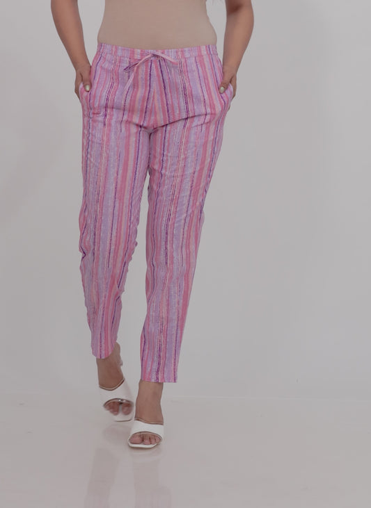 Soft Cotton Striped Pant