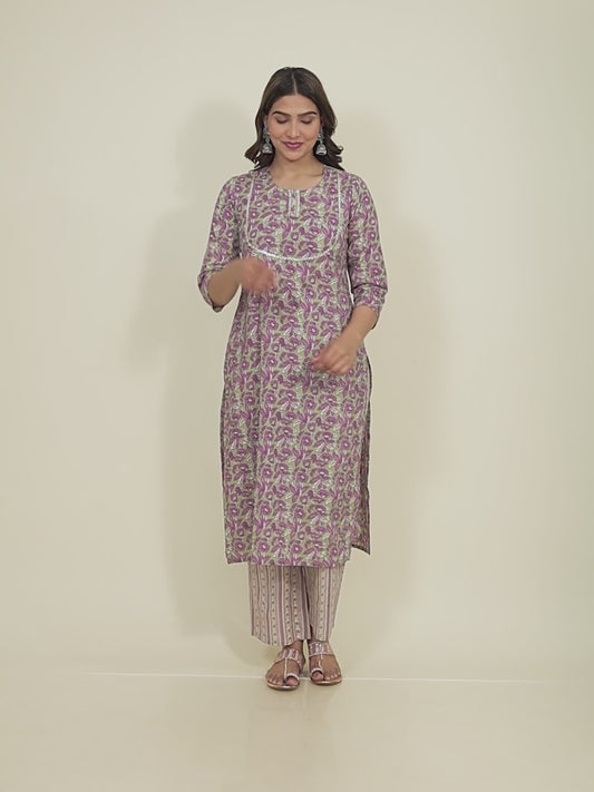 Soft Cotton Floral Kurta