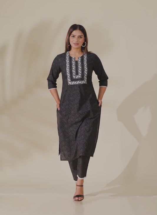 Soft Cotton Floral Kurta