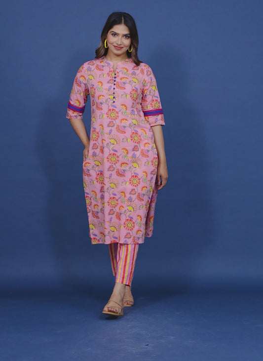 Soft Cotton Floral Kurta