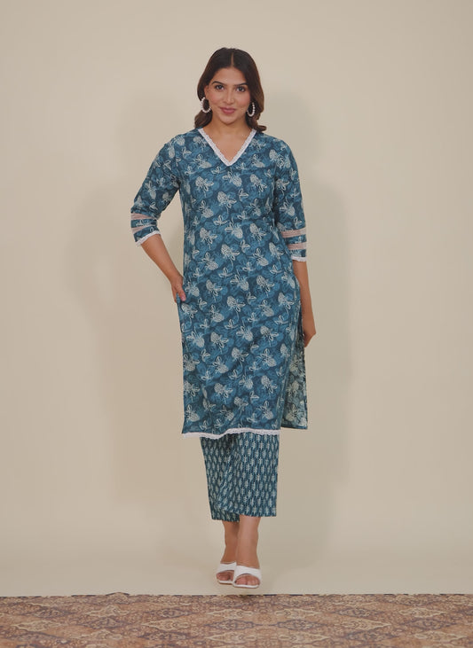 Soft Cotton Floral Kurta