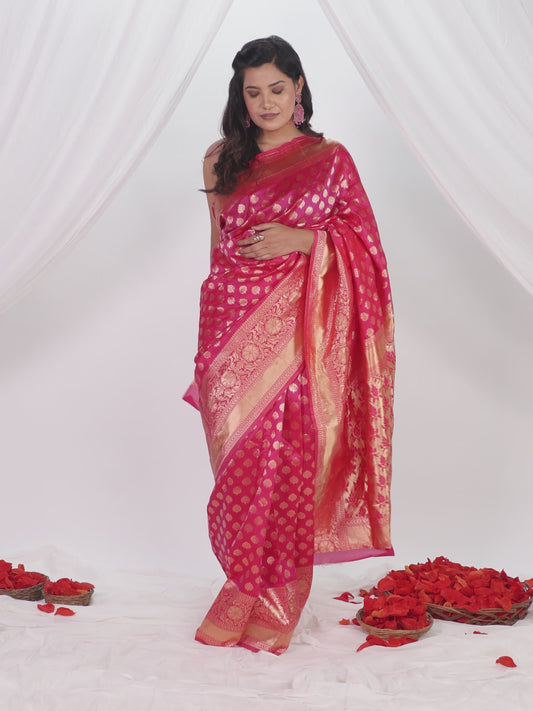 Brocade Fuchsia Saree