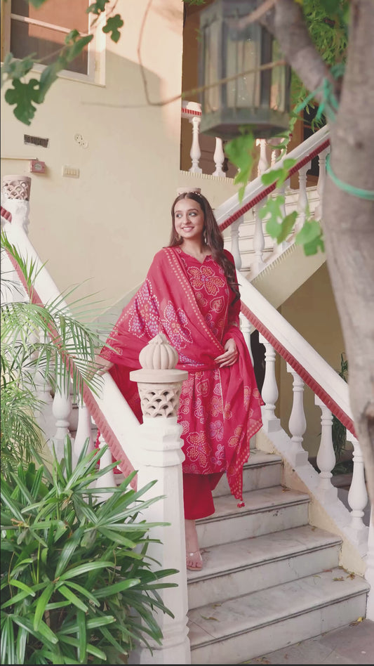Soft Cotton Solid A-line Rust Kurta