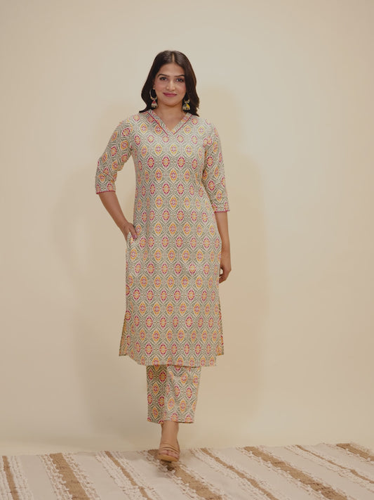 Linen Cotton Ikat Kurta