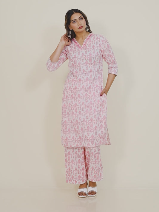 Lurex Cotton Ikat Kurta