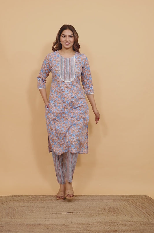 Soft Cotton Floral Kurta