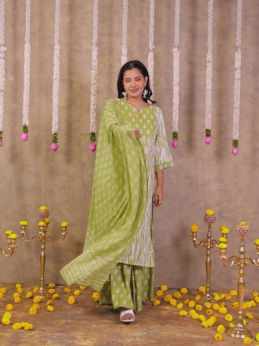 Viscose Tie-Dye Green Kurta