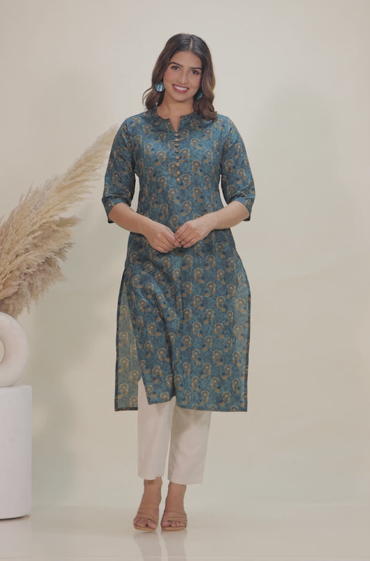 Soft Cotton Floral Kurta