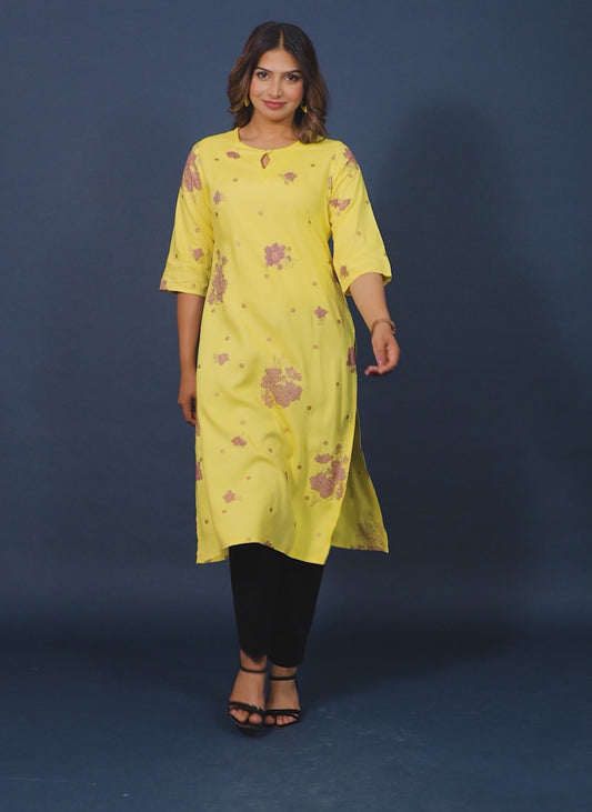 Rayon Gold foil Kurta