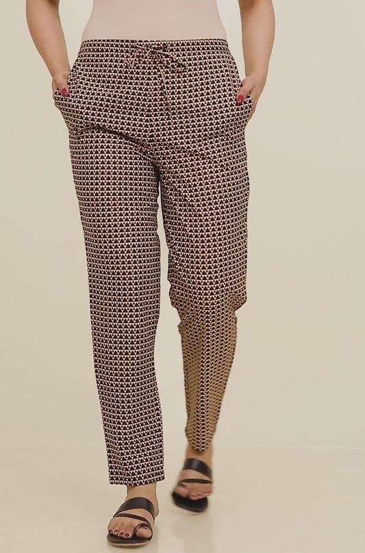 Soft Cotton Geometric Pant