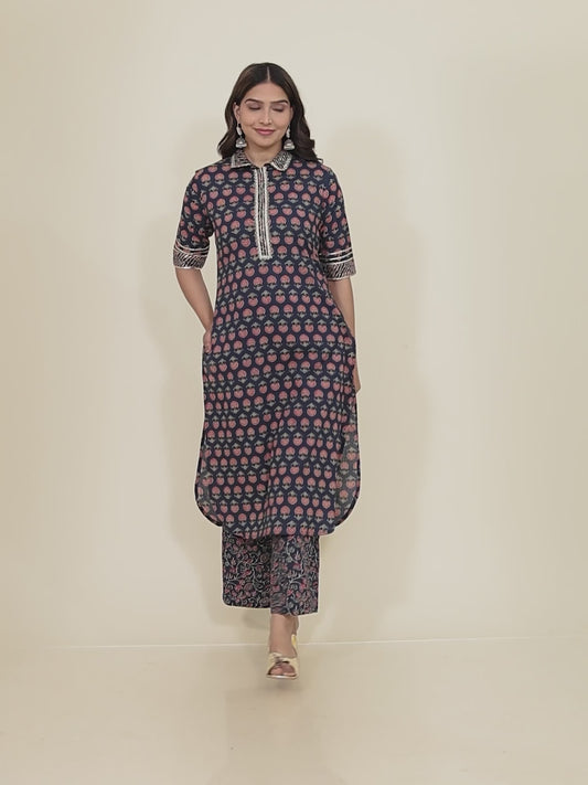 Soft Cotton Floral Kurta