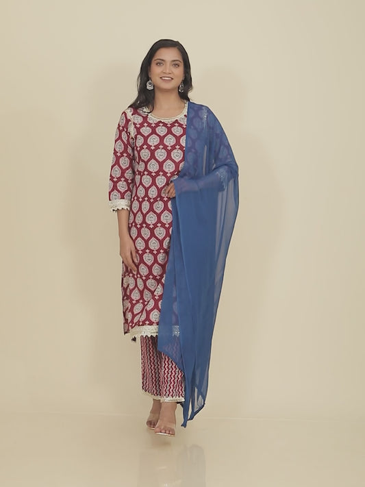 Soft Cotton Floral Kurta