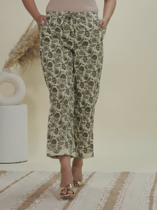 Soft Cotton Floral Crop Pant