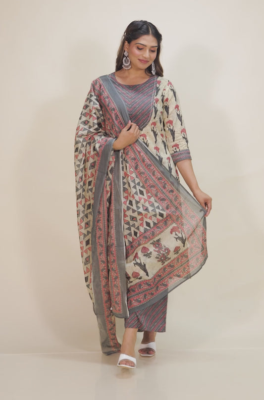 Soft Cotton Floral Kurta