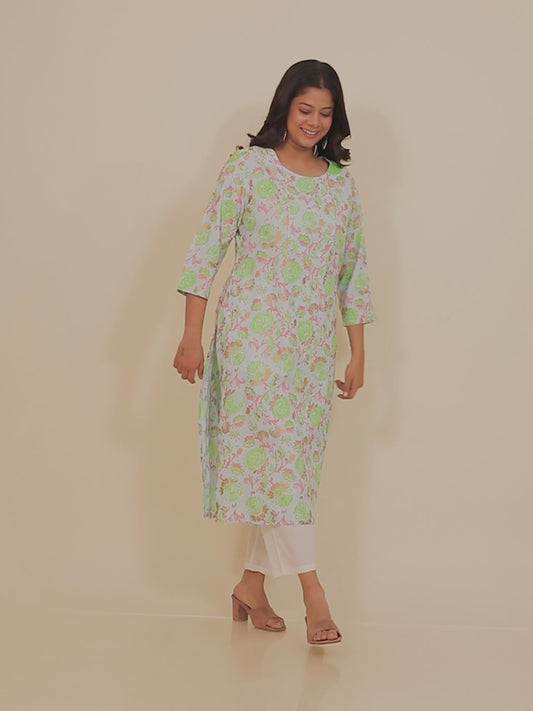 Rayon Floral Kurta