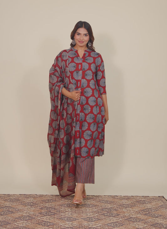 Soft Cotton Geometric Kurta