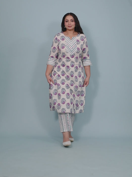 Soft Cotton Floral Kurta