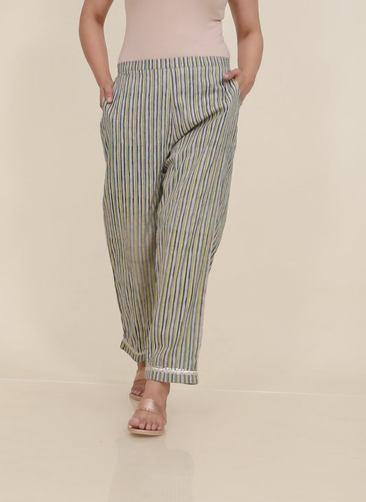 Kantha Cotton Striped Pant