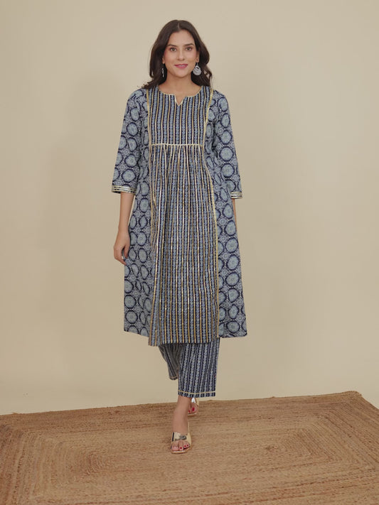 Soft Cotton Geometric Kurta