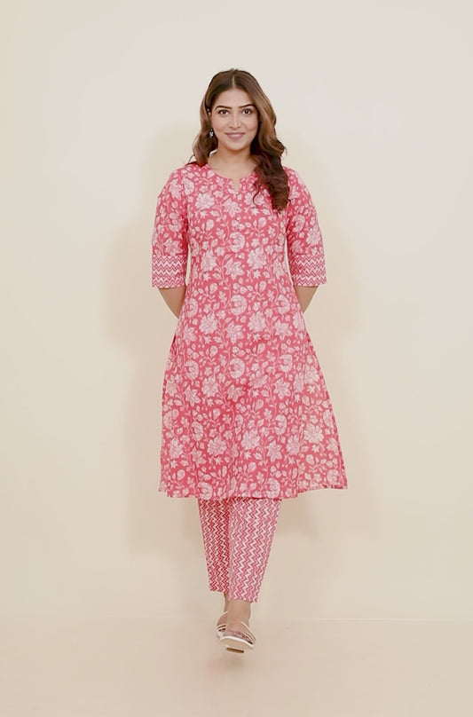 Soft Cotton Floral Kurta