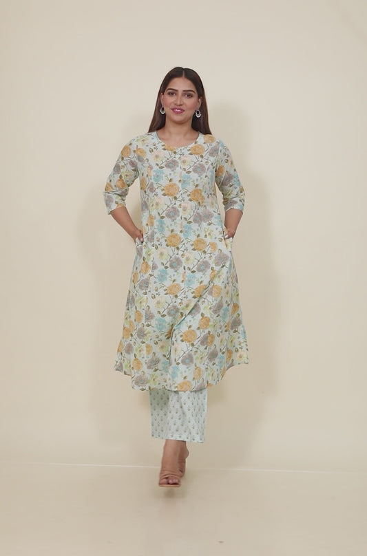 Soft Cotton Floral Kurta