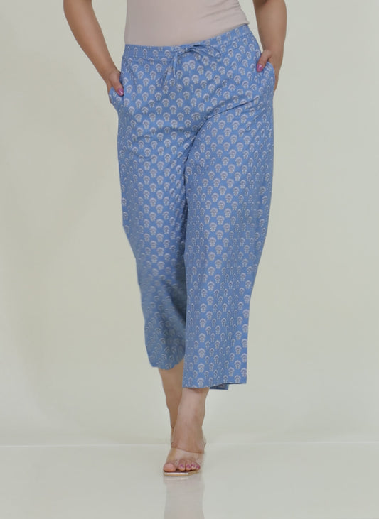 Soft Cotton Butti Blue Palazzo