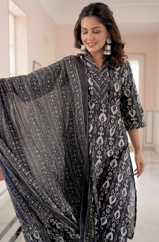 Soft Cotton Ikat Kurta