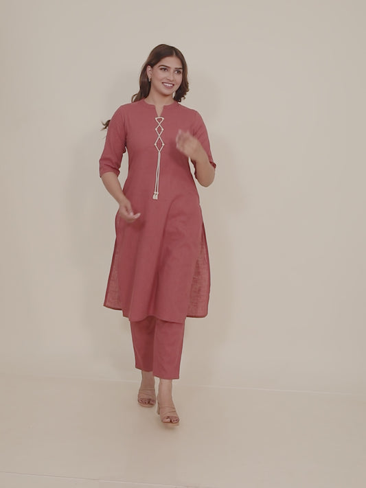 Khadi Cotton Solid Kurta