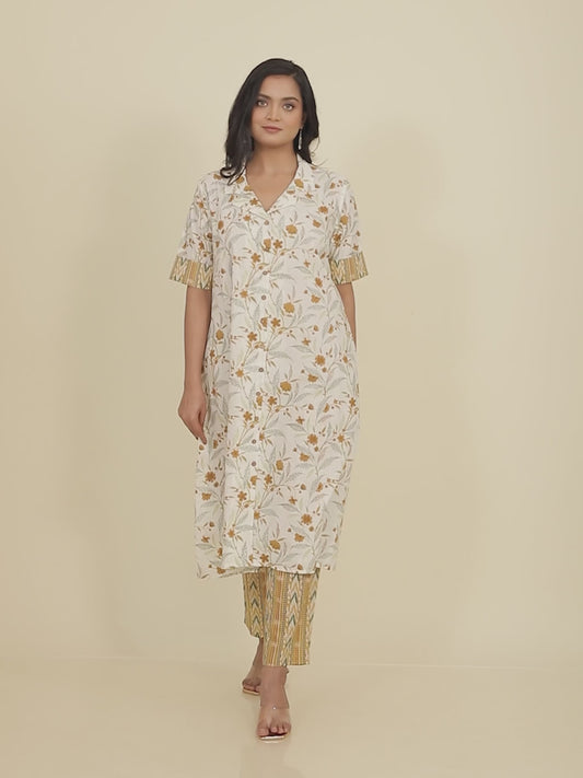 Soft Cotton Floral Kurta