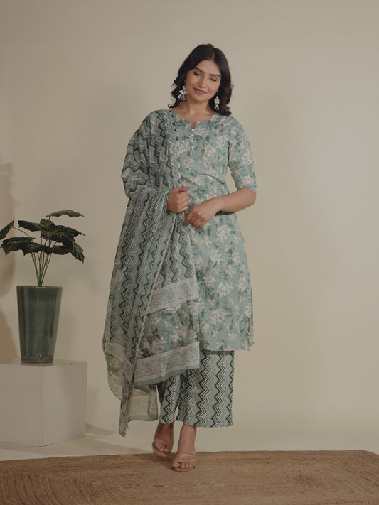 Soft Cotton Floral Kurta