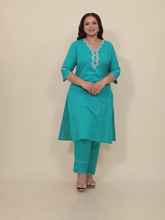 Linen Cotton Solid Kurta