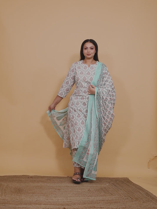 Soft Cotton Geometric Kurta