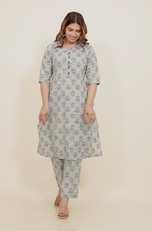 Soft Cotton Floral Kurta