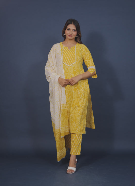 Soft Cotton Floral Kurta