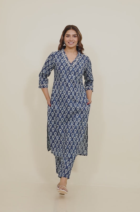 Soft Cotton Floral Kurta