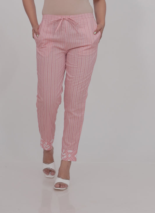 Soft Cotton Striped Pant