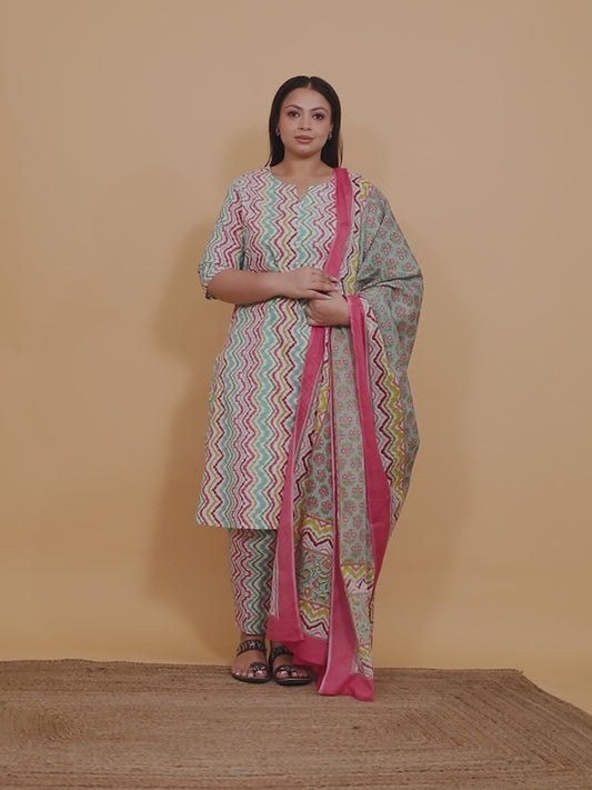 Soft Cotton Chevron Kurta