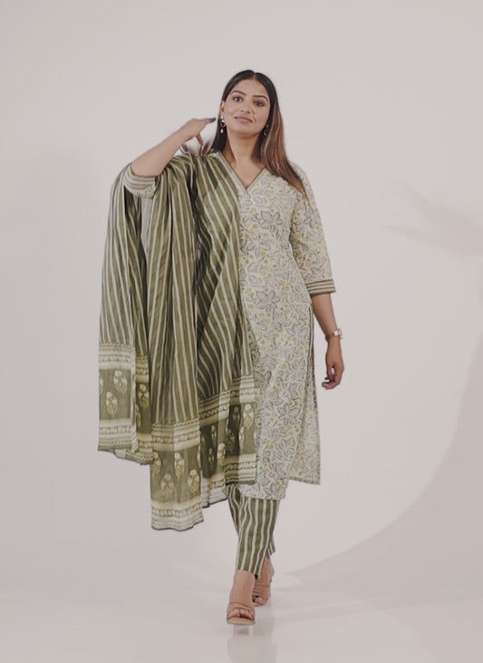 Soft Cotton Foliage Kurta